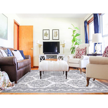 Transitional Cotton Hand Knotted Rug Ivory Ivory 8.0X9.9 -O075215
