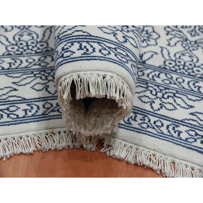Transitional Cotton Hand Knotted Rug Ivory Ivory 8.0X9.9 -O075215