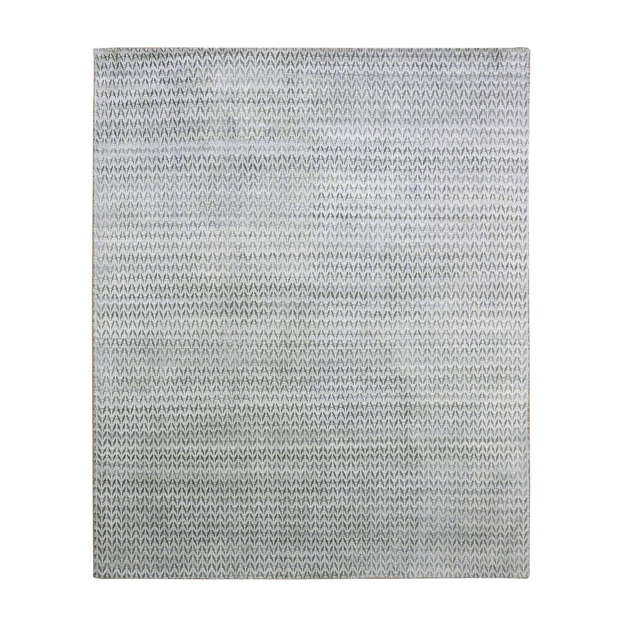 Ivory 8'0" x 10'0" Modern and Contemporary Hand knotted Wool/Silk Rug - Sku: O075222