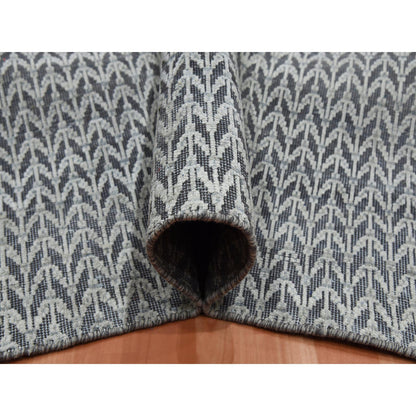 Modern and Contemporary Wool & Silk Hand Knotted Rug Ivory No Border 8.0X10.0 -O075222