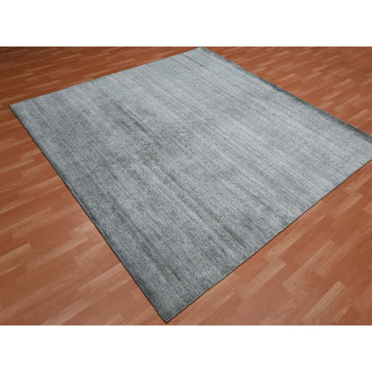 Transitional Silk Hand Knotted Rug Grey No Border 8.10X8.8 -O075223