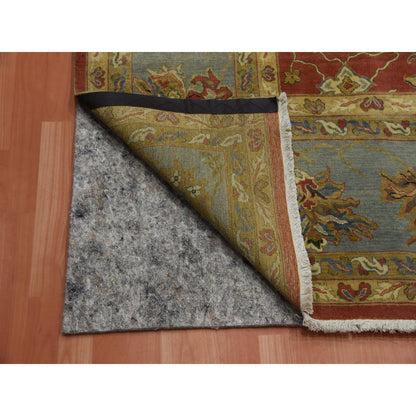 Fine Oriental Wool Hand Knotted Rug Red Blue 9.10X15.4 -O075228