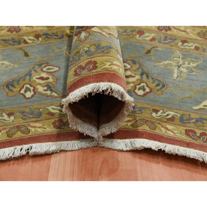 Fine Oriental Wool Hand Knotted Rug Red Blue 9.10X15.4 -O075228