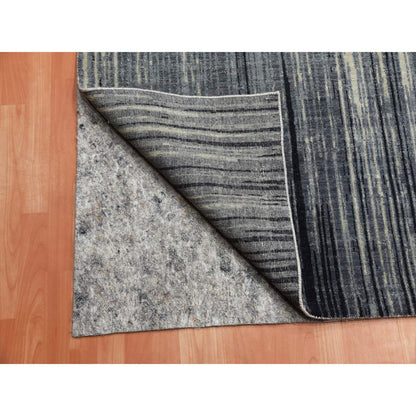 Modern and Contemporary Wool Hand Knotted Rug Grey No Border 10.1X14.2 -O075252