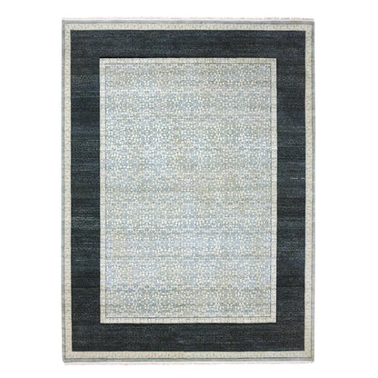 Modern and Contemporary Wool Hand Knotted Rug Blue Navy Blue 9.0X12.3 -O075253