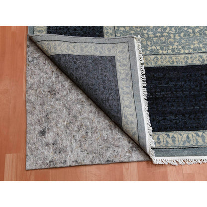 Modern and Contemporary Wool Hand Knotted Rug Blue Navy Blue 9.0X12.3 -O075253