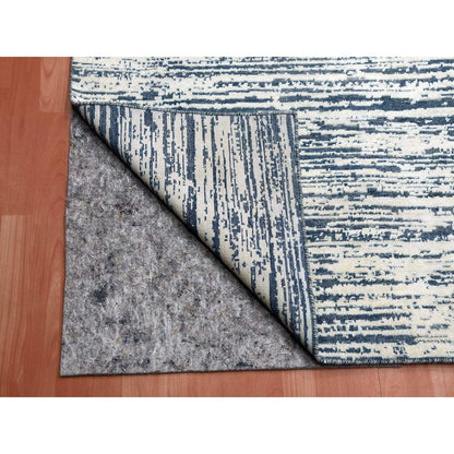 Modern and Contemporary Wool & Silk Hand Knotted Rug Ivory No Border 8.9X11.8 -O075255