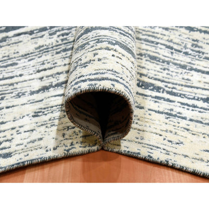 Modern and Contemporary Wool & Silk Hand Knotted Rug Ivory No Border 8.9X11.8 -O075255