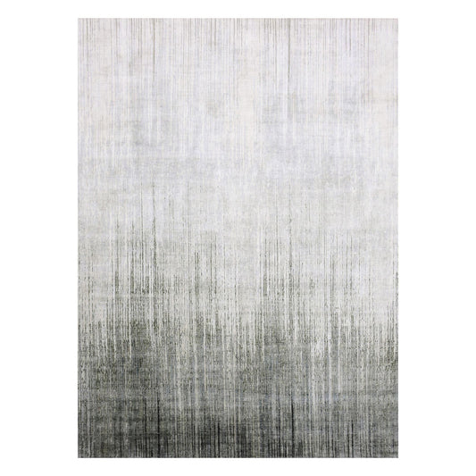 Modern and Contemporary Wool & Silk Hand Knotted Rug Grey No Border 10.0X14.0 -O075257