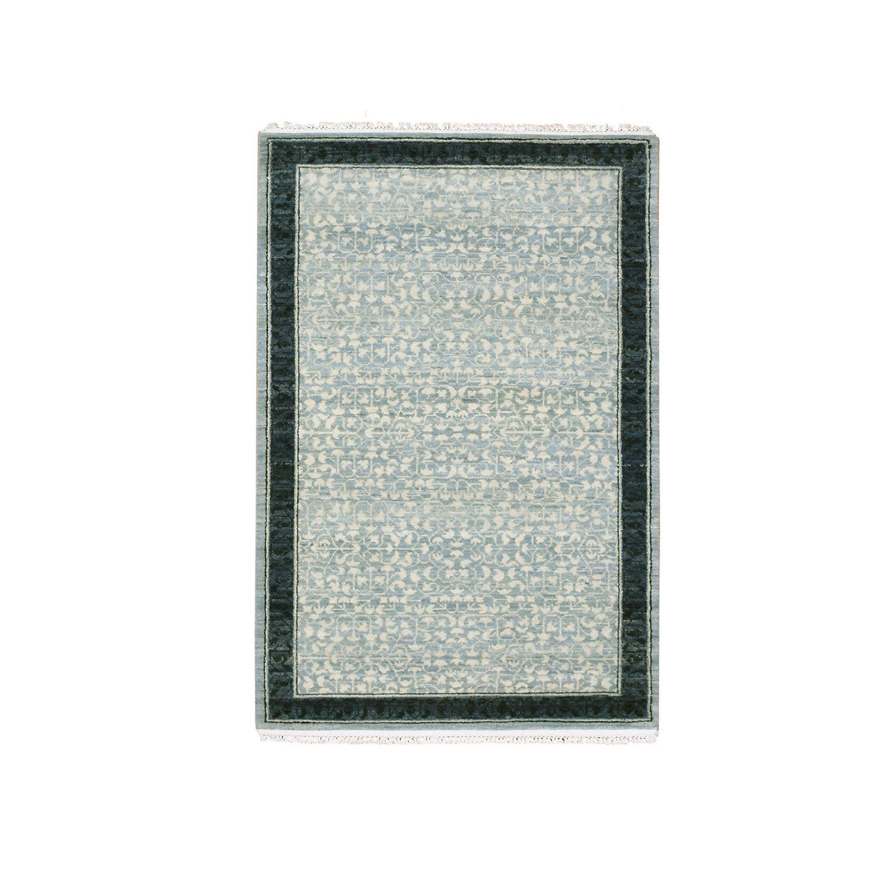 Modern and Contemporary Wool Hand Knotted Rug Blue Navy Blue 3.1X5.1 -O075258