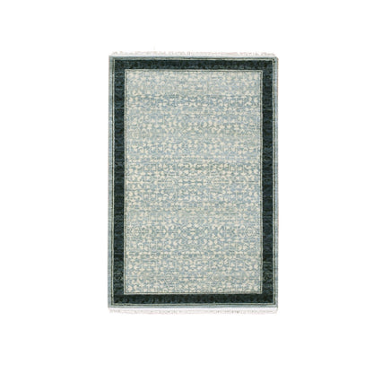 Modern and Contemporary Wool Hand Knotted Rug Blue Navy Blue 3.1X5.1 -O075258