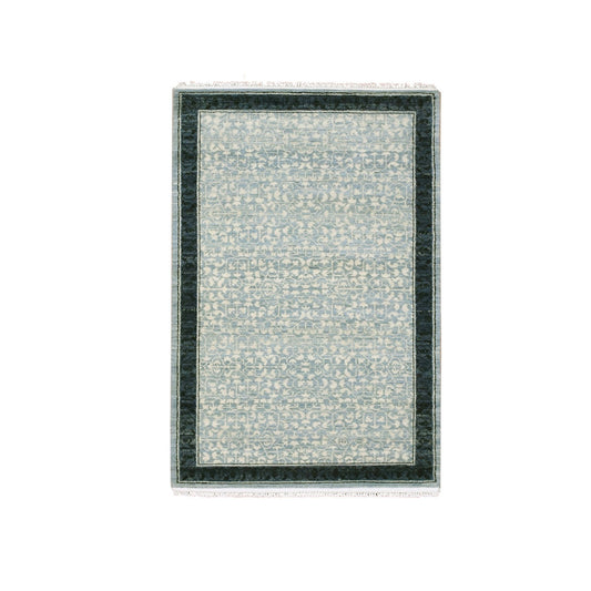 Modern and Contemporary Wool Hand Knotted Rug Blue Navy Blue 3.1X5.1 -O075258