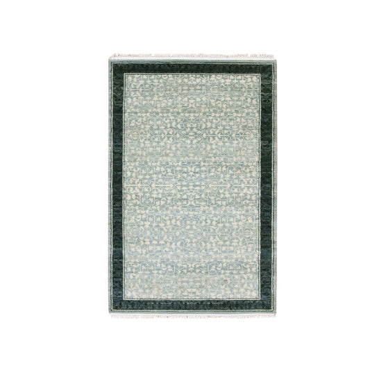 Modern and Contemporary Wool Hand Knotted Rug Blue Navy Blue 3.1X5.2 -O075259