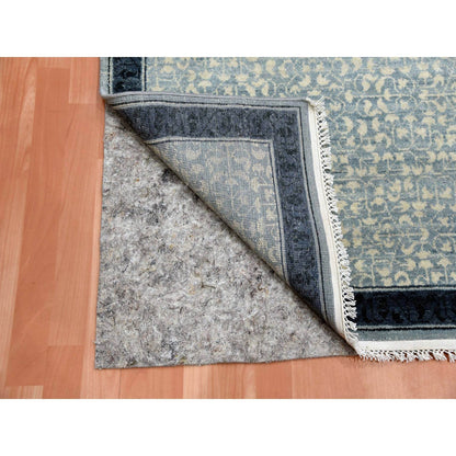 Modern and Contemporary Wool Hand Knotted Rug Blue Navy Blue 3.1X5.2 -O075259
