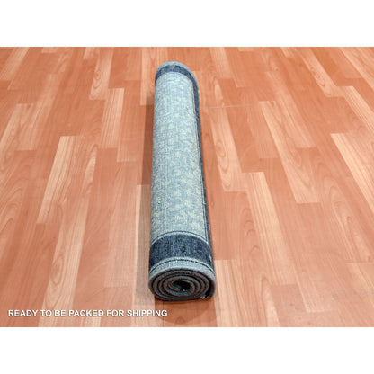 Modern and Contemporary Wool Hand Knotted Rug Blue Navy Blue 3.1X5.2 -O075259