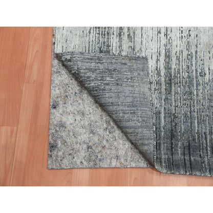 Modern and Contemporary Wool & Silk Hand Knotted Rug Grey No Border 3.0X5.3 -O075261