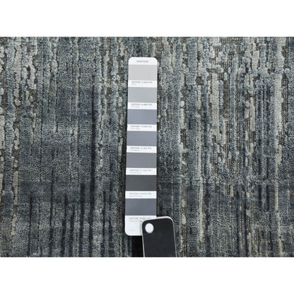 Modern and Contemporary Wool & Silk Hand Knotted Rug Grey No Border 3.0X5.3 -O075261