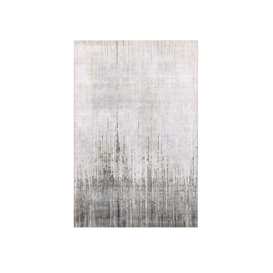 Modern and Contemporary Wool & Silk Hand Knotted Rug Grey No Border 3.0X5.3 -O075262