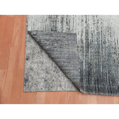 Modern and Contemporary Wool & Silk Hand Knotted Rug Grey No Border 3.0X5.3 -O075262