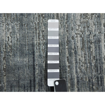Modern and Contemporary Wool & Silk Hand Knotted Rug Grey No Border 3.0X5.3 -O075262