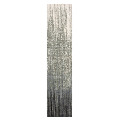 Modern and Contemporary Wool Hand Knotted Rug Grey No Border 2.6X12.6 -O075263