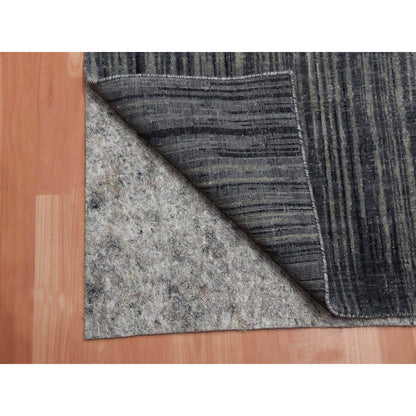 Modern and Contemporary Wool Hand Knotted Rug Grey No Border 2.6X12.6 -O075263
