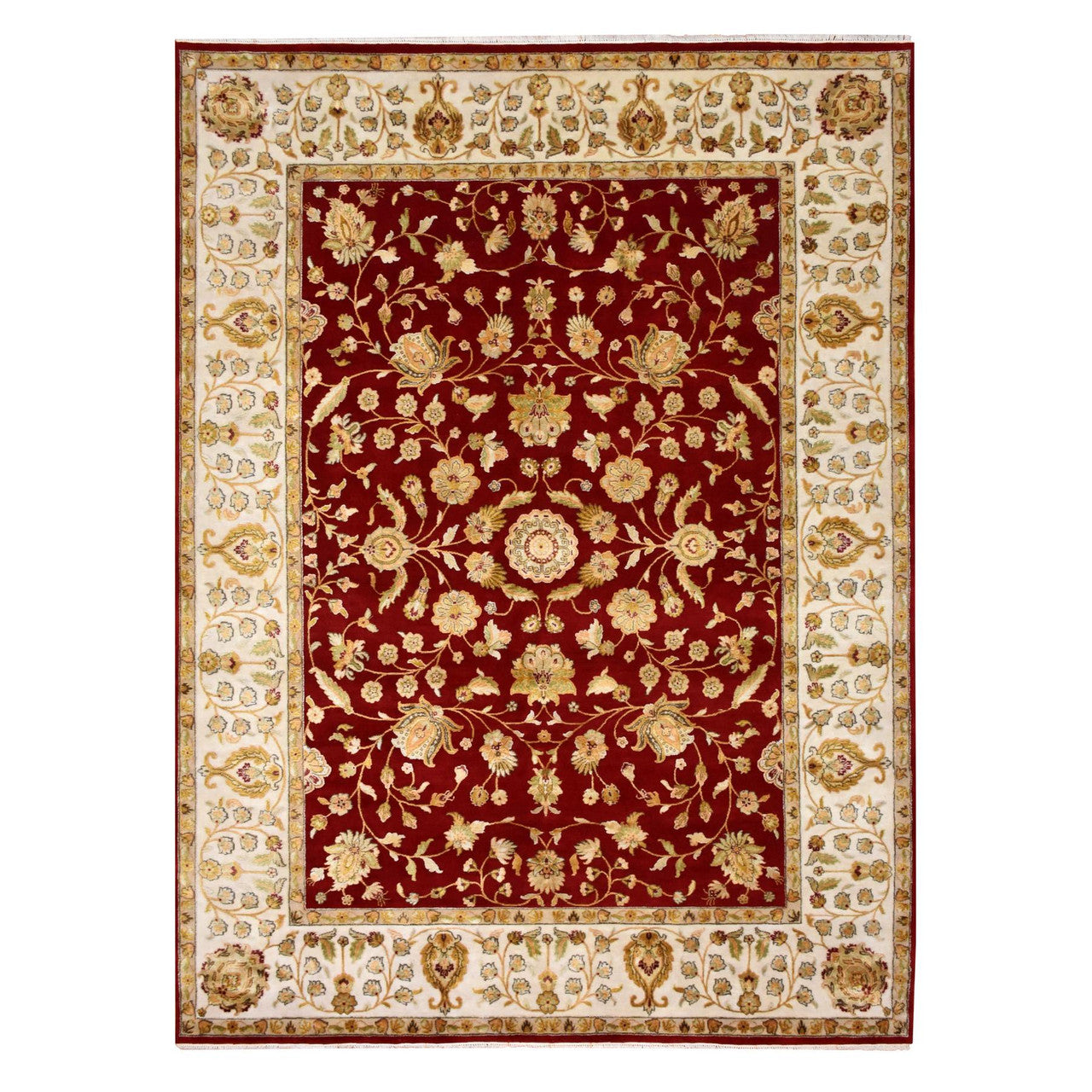 Red 9'0" x 12'0" Rajasthan Hand knotted Wool/Silk Rug - Sku: O075265