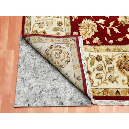 Rajasthan Wool & Silk Hand Knotted Rug Red Ivory 9.0X12.0 -O075265