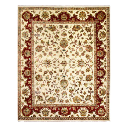 Rajasthan Wool & Silk Hand Knotted Rug Ivory Ivory 8.1X10.0 -O075272