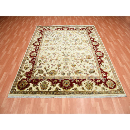 Rajasthan Wool & Silk Hand Knotted Rug Ivory Ivory 8.1X10.0 -O075272