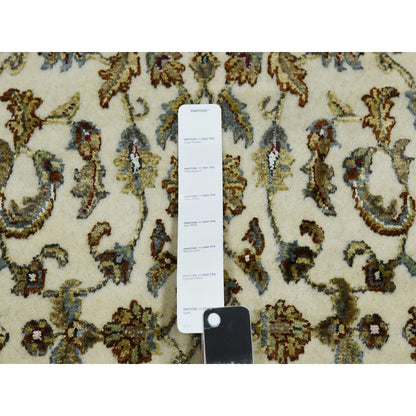 Rajasthan Wool & Silk Hand Knotted Rug Ivory Red 2.7X8.0 -O075275