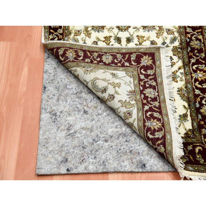 Rajasthan Wool & Silk Hand Knotted Rug Ivory Red 2.7X8.0 -O075276