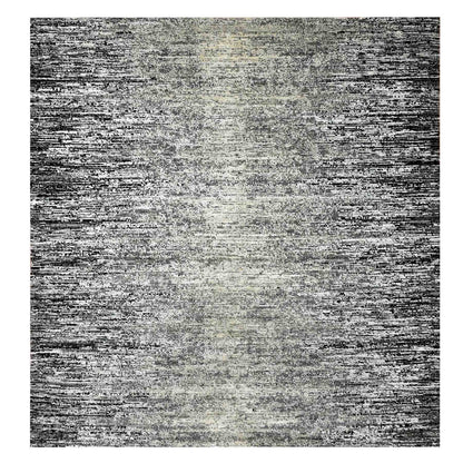 Modern and Contemporary Wool & Silk Hand Knotted Rug Black No Border 8.0X8.2 -O075283