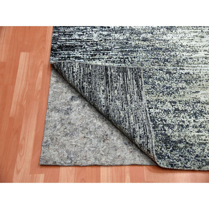 Modern and Contemporary Wool & Silk Hand Knotted Rug Black No Border 6.0X6.1 -O075284