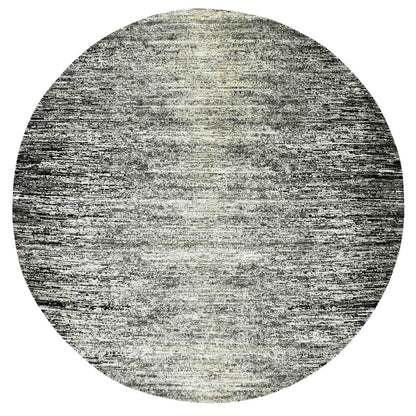 Modern and Contemporary Wool & Silk Hand Knotted Rug Black No Border 10.0X10.0 -O075286