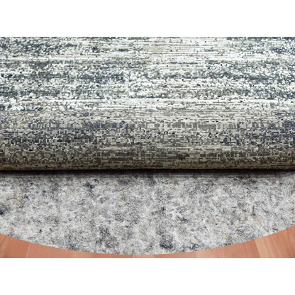 Modern and Contemporary Wool & Silk Hand Knotted Rug Black No Border 10.0X10.0 -O075286