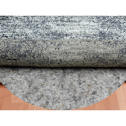 Modern and Contemporary Wool & Silk Hand Knotted Rug Black No Border 6.0X6.0 -O075288