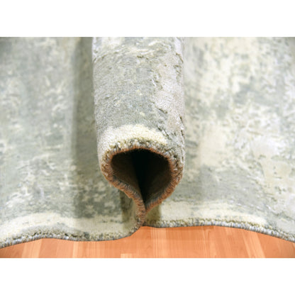 Modern and Contemporary Wool & Silk Hand Knotted Rug Grey No Border 9.0X12.1 -O075289