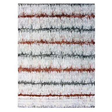 Modern and Contemporary Wool & Silk Hand Knotted Rug Grey No Border 10.2X13.11 -O075299