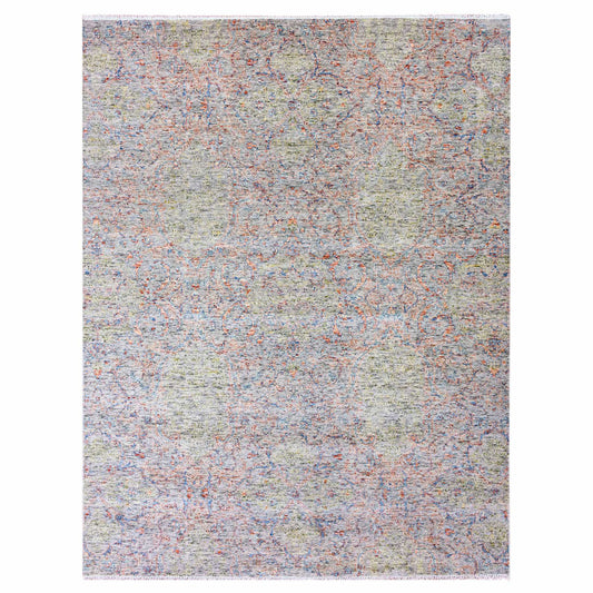 Oushak And Peshawar Wool Hand Knotted Rug Grey No Border 9.0X11.10 -O075305