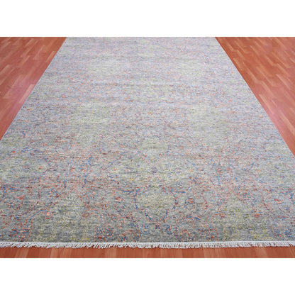 Oushak And Peshawar Wool Hand Knotted Rug Grey No Border 9.0X11.10 -O075305
