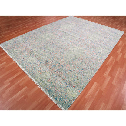 Oushak And Peshawar Wool Hand Knotted Rug Grey No Border 9.0X11.10 -O075305