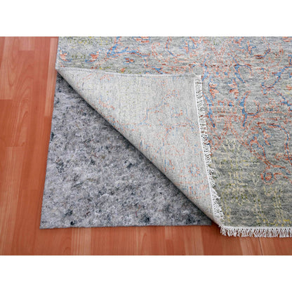 Oushak And Peshawar Wool Hand Knotted Rug Grey No Border 9.0X11.10 -O075305