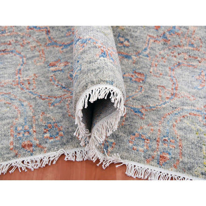 Oushak And Peshawar Wool Hand Knotted Rug Grey No Border 9.0X11.10 -O075305