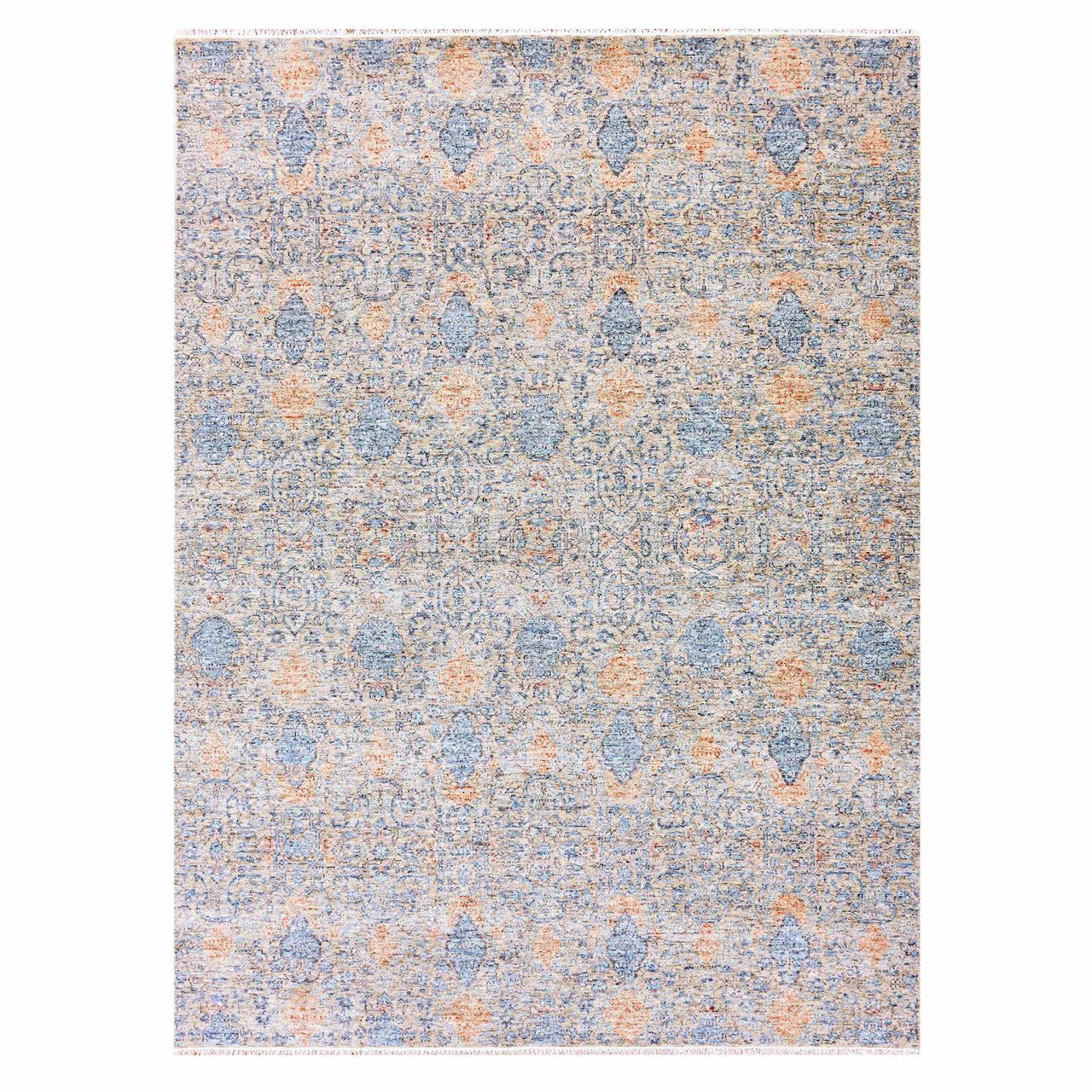 Gray 9'0" x 12'4" Modern and Contemporary Hand knotted Wool Rug - Sku: O075306