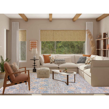 Modern and Contemporary Wool Hand Knotted Rug Grey No Border 9.0X12.4 -O075306