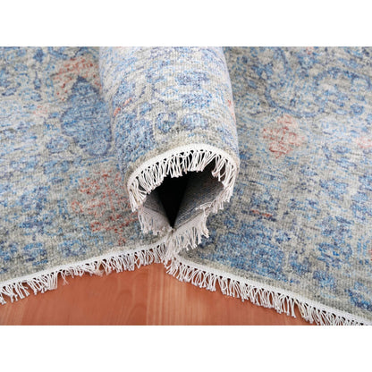 Modern and Contemporary Wool Hand Knotted Rug Grey No Border 9.0X12.4 -O075306