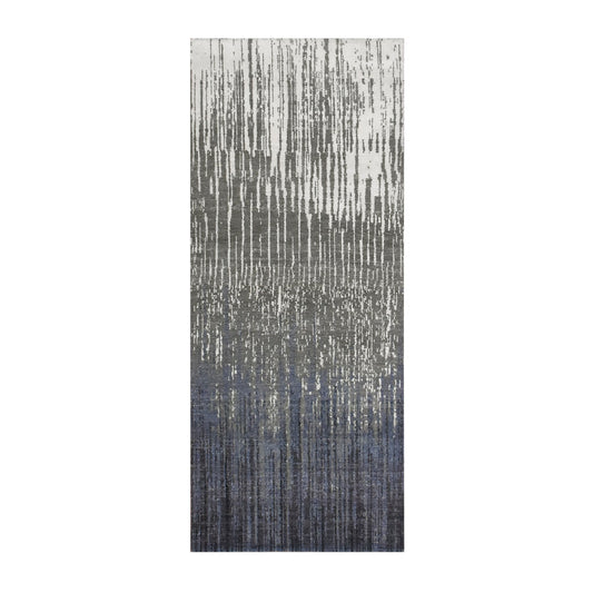Modern and Contemporary Wool Hand Knotted Rug Grey No Border 2.6X6.4 -O075307