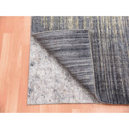 Modern and Contemporary Wool Hand Knotted Rug Grey No Border 2.6X6.4 -O075307