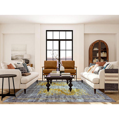 Fine Oriental Wool & Silk Hand Knotted Rug Grey Gray 8.0X10.3 -O075315